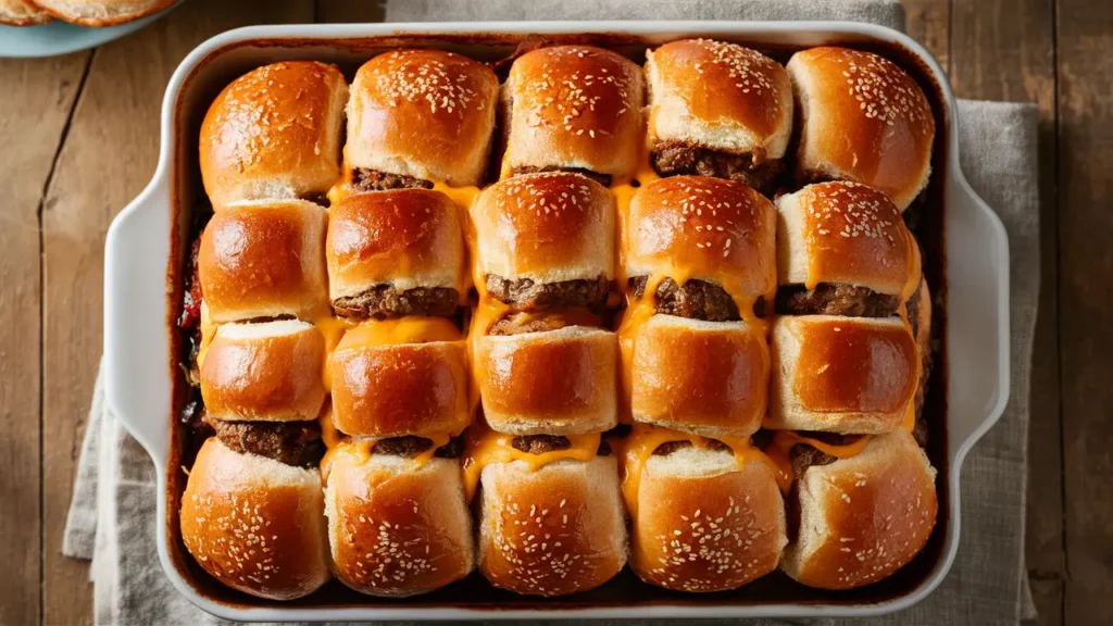 Cheeseburger Sliders with Hawaiian Rolls